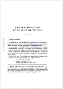 L’émeraude ­d’Iseut et le jaspe de Tristan